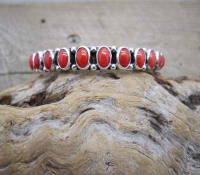 Native American Bracelets American Indian Silver Bracelets Coral Bangle Bracelets offered by The Turquoise Mine